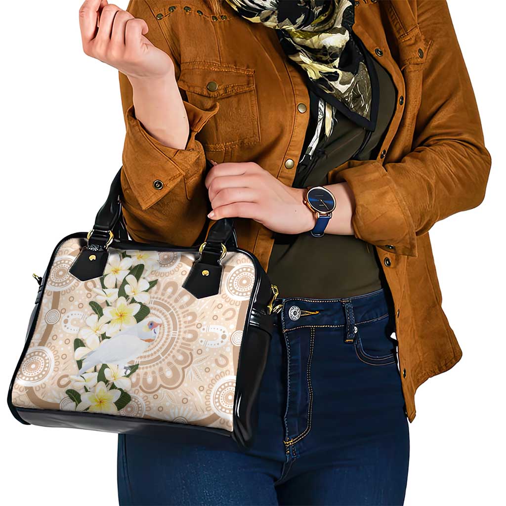 Australia Long-billed Corella Shoulder Handbag Cacatua Tenuirostris Plumeria Aboriginal Art - Aussie Hoodie
