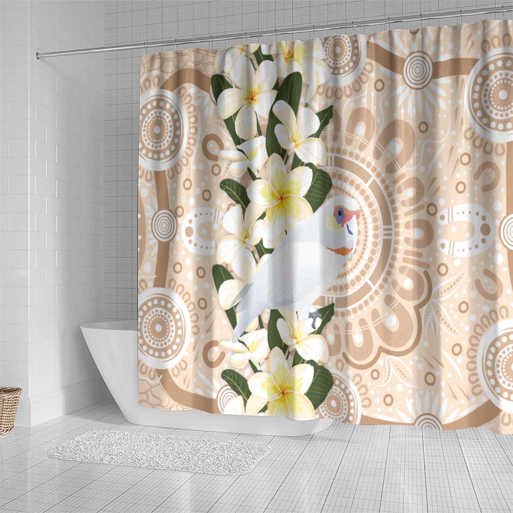 Australia Long-billed Corella Shower Curtain Cacatua Tenuirostris Plumeria Aboriginal Art - Aussie Hoodie