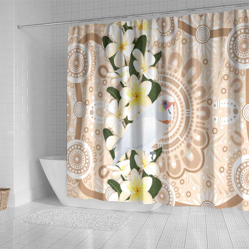 Australia Long-billed Corella Shower Curtain Cacatua Tenuirostris Plumeria Aboriginal Art - Aussie Hoodie