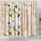 Australia Long-billed Corella Shower Curtain Cacatua Tenuirostris Plumeria Aboriginal Art - Aussie Hoodie