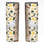Australia Long-billed Corella Skinny Tumbler Cacatua Tenuirostris Plumeria Aboriginal Art - Aussie Hoodie