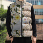 Australia Long-billed Corella Sleeveless Puffer Jacket Cacatua Tenuirostris Plumeria Aboriginal Art - Aussie Hoodie