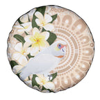 Australia Long-billed Corella Spare Tire Cover Cacatua Tenuirostris Plumeria Aboriginal Art - Aussie Hoodie