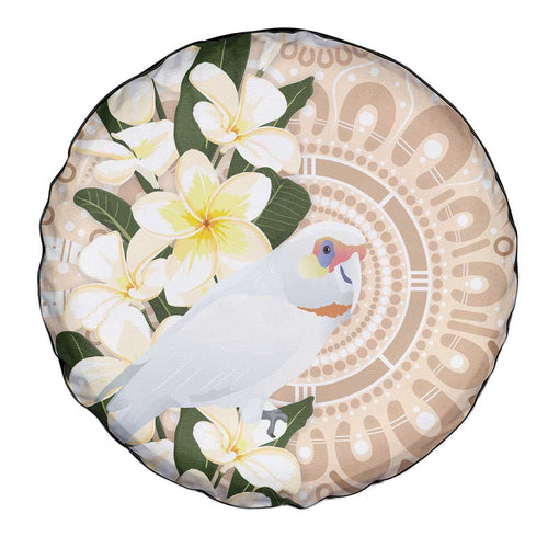 Australia Long-billed Corella Spare Tire Cover Cacatua Tenuirostris Plumeria Aboriginal Art - Aussie Hoodie