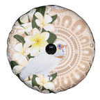 Australia Long-billed Corella Spare Tire Cover Cacatua Tenuirostris Plumeria Aboriginal Art - Aussie Hoodie