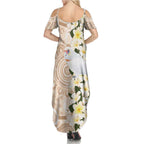 Australia Long-billed Corella Summer Maxi Dress Cacatua Tenuirostris Plumeria Aboriginal Art - Aussie Hoodie
