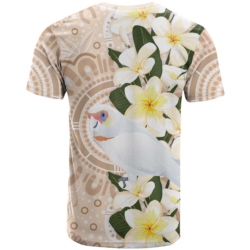 Australia Long-billed Corella T Shirt Cacatua Tenuirostris Plumeria Aboriginal Art - Aussie Hoodie