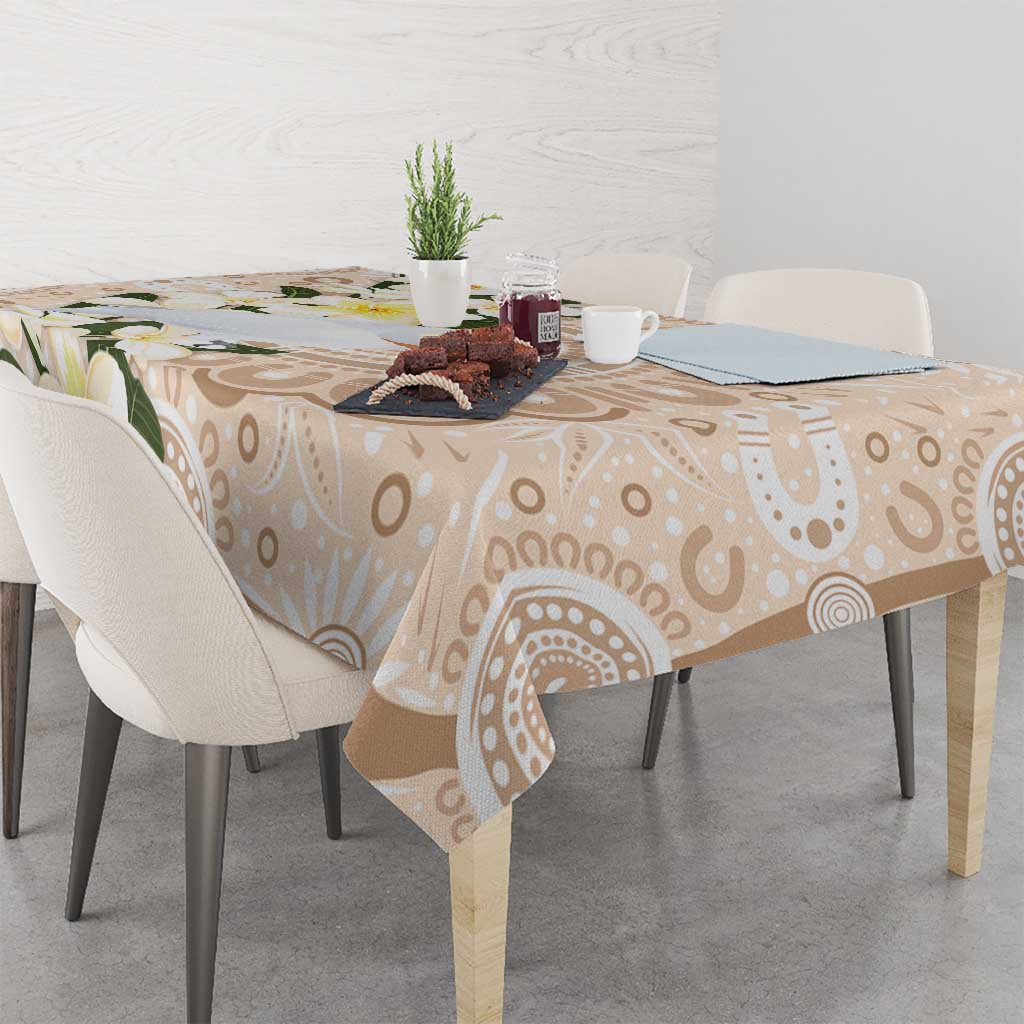 Australia Long-billed Corella Tablecloth Cacatua Tenuirostris Plumeria Aboriginal Art - Aussie Hoodie