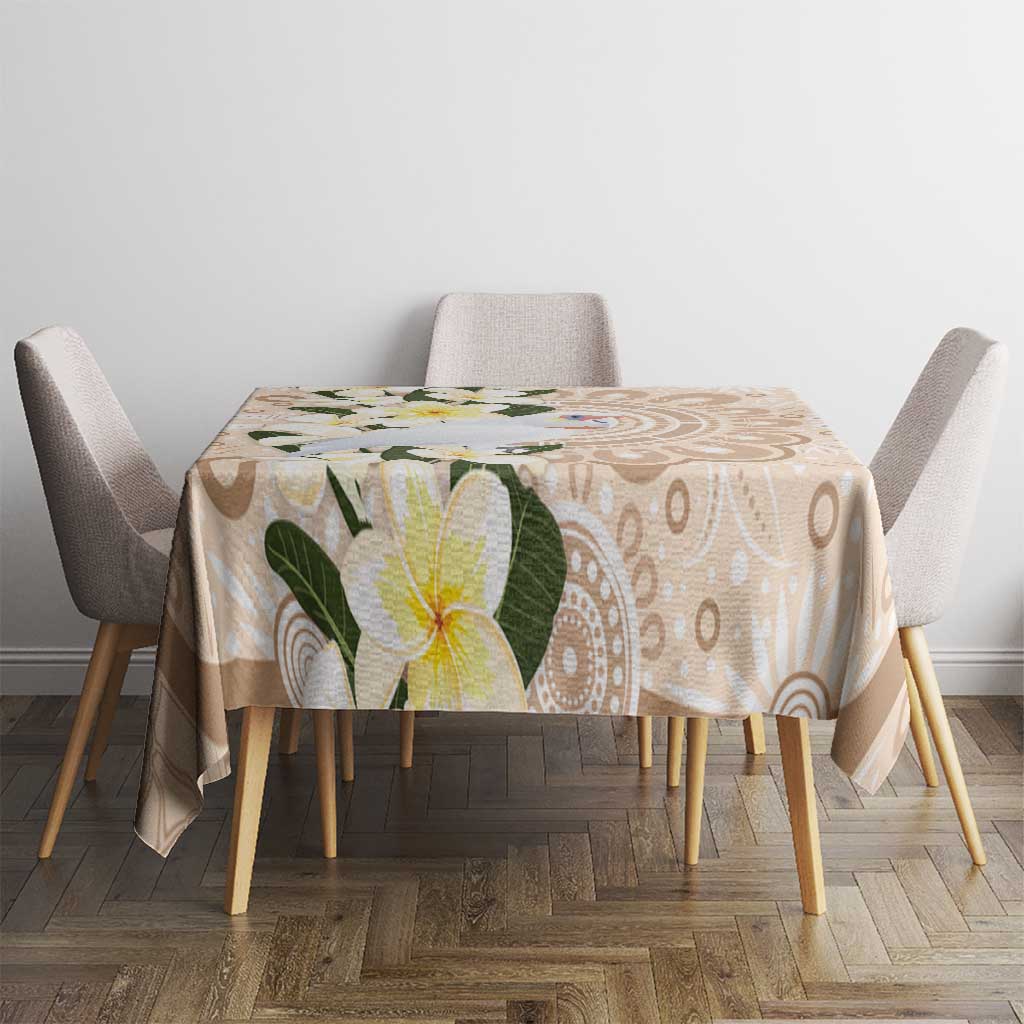 Australia Long-billed Corella Tablecloth Cacatua Tenuirostris Plumeria Aboriginal Art - Aussie Hoodie