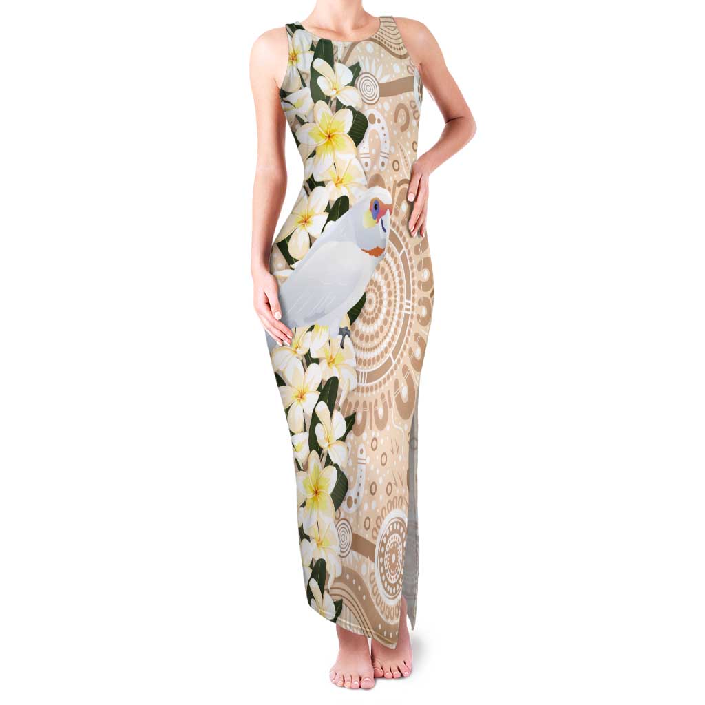 Australia Long-billed Corella Tank Maxi Dress Cacatua Tenuirostris Plumeria Aboriginal Art - Aussie Hoodie