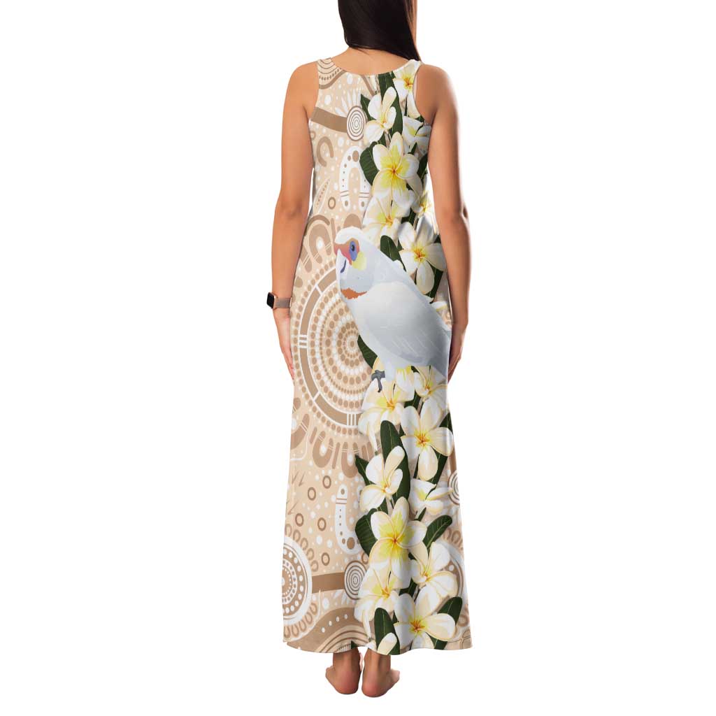 Australia Long-billed Corella Tank Maxi Dress Cacatua Tenuirostris Plumeria Aboriginal Art - Aussie Hoodie
