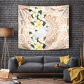 Australia Long-billed Corella Tapestry Cacatua Tenuirostris Plumeria Aboriginal Art - Aussie Hoodie