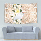 Australia Long-billed Corella Tapestry Cacatua Tenuirostris Plumeria Aboriginal Art - Aussie Hoodie