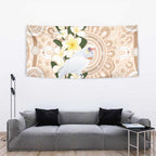 Australia Long-billed Corella Tapestry Cacatua Tenuirostris Plumeria Aboriginal Art - Aussie Hoodie