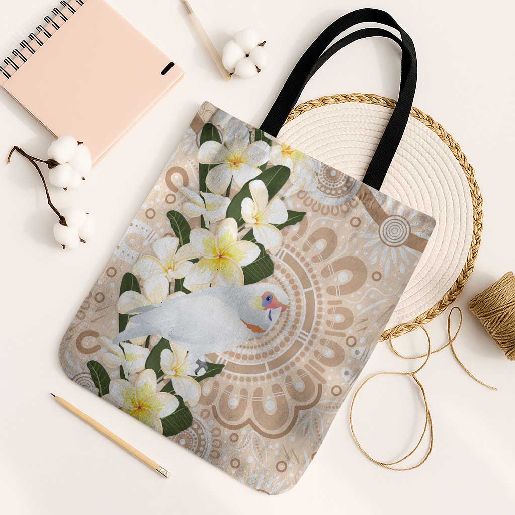 Australia Long-billed Corella Tote Bag Cacatua Tenuirostris Plumeria Aboriginal Art - Aussie Hoodie