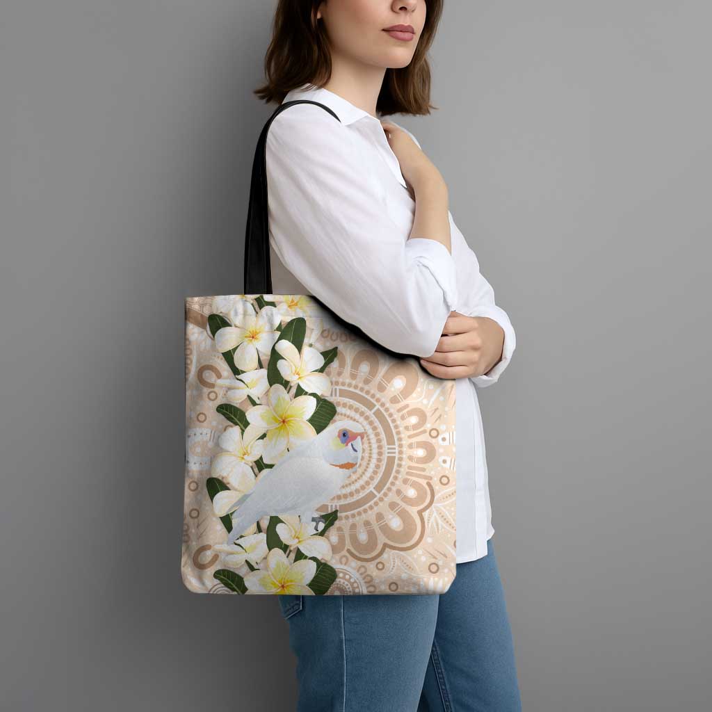Australia Long-billed Corella Tote Bag Cacatua Tenuirostris Plumeria Aboriginal Art - Aussie Hoodie