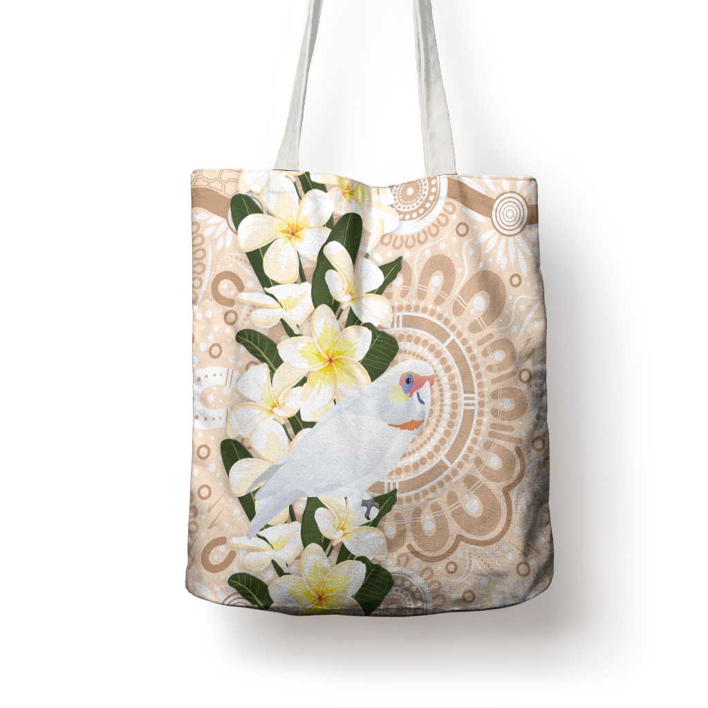 Australia Long-billed Corella Tote Bag Cacatua Tenuirostris Plumeria Aboriginal Art - Aussie Hoodie