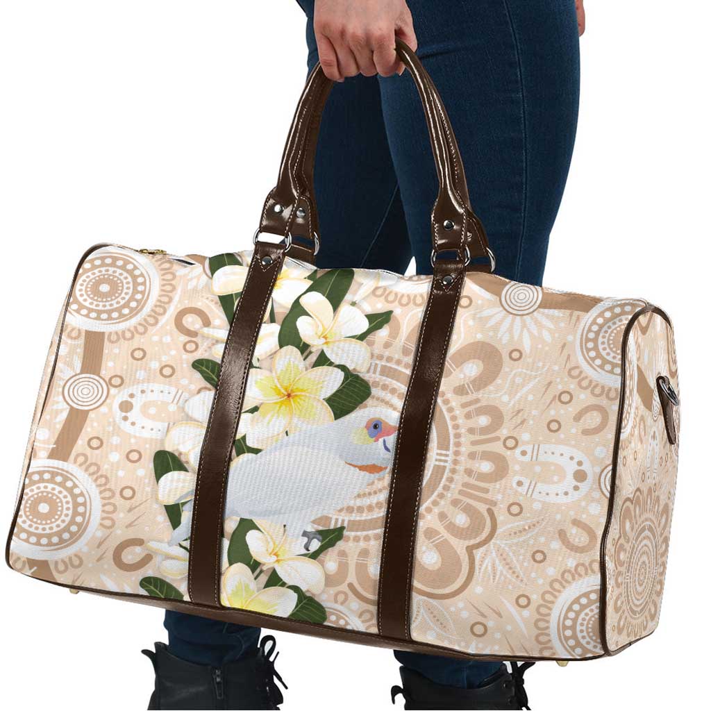 Australia Long-billed Corella Travel Bag Cacatua Tenuirostris Plumeria Aboriginal Art - Aussie Hoodie