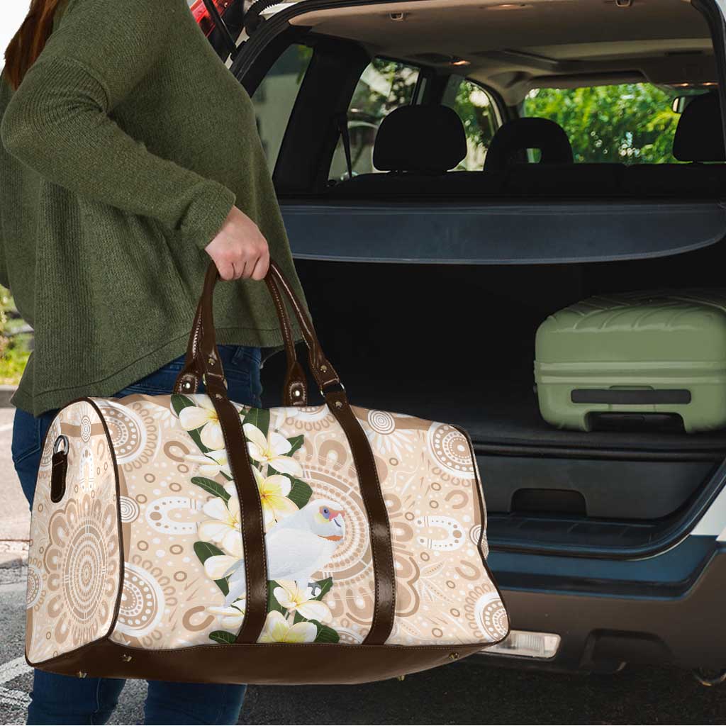 Australia Long-billed Corella Travel Bag Cacatua Tenuirostris Plumeria Aboriginal Art - Aussie Hoodie