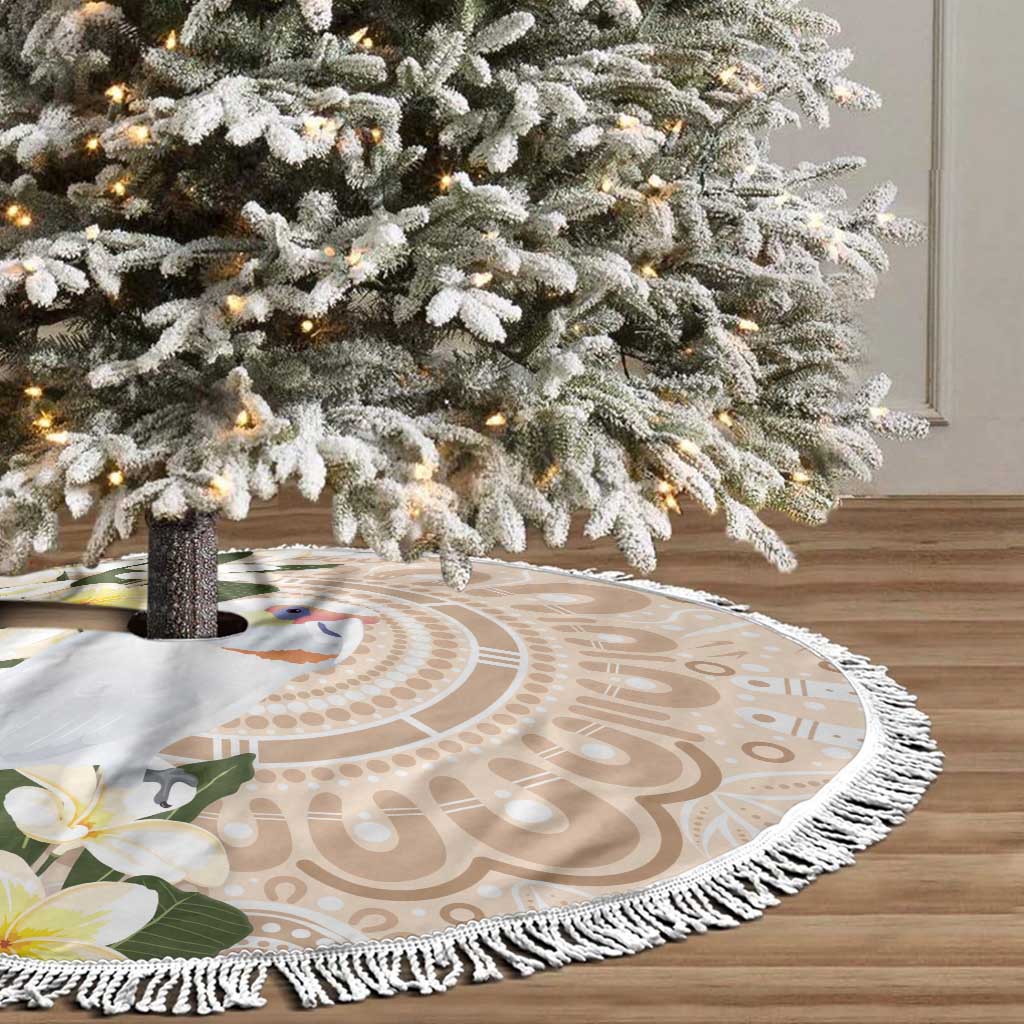 Australia Long-billed Corella Tree Skirt Cacatua Tenuirostris Plumeria Aboriginal Art - Aussie Hoodie
