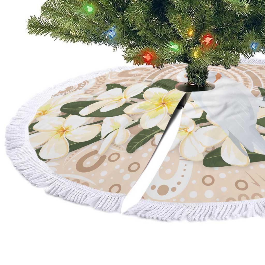 Australia Long-billed Corella Tree Skirt Cacatua Tenuirostris Plumeria Aboriginal Art - Aussie Hoodie