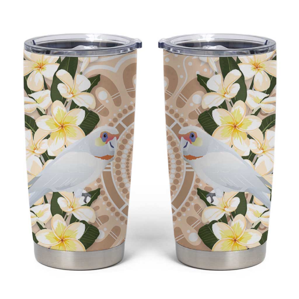 Australia Long-billed Corella Tumbler Cup Cacatua Tenuirostris Plumeria Aboriginal Art - Aussie Hoodie