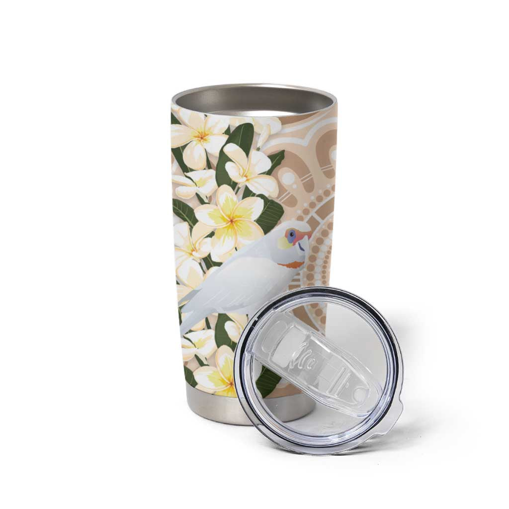 Australia Long-billed Corella Tumbler Cup Cacatua Tenuirostris Plumeria Aboriginal Art - Aussie Hoodie