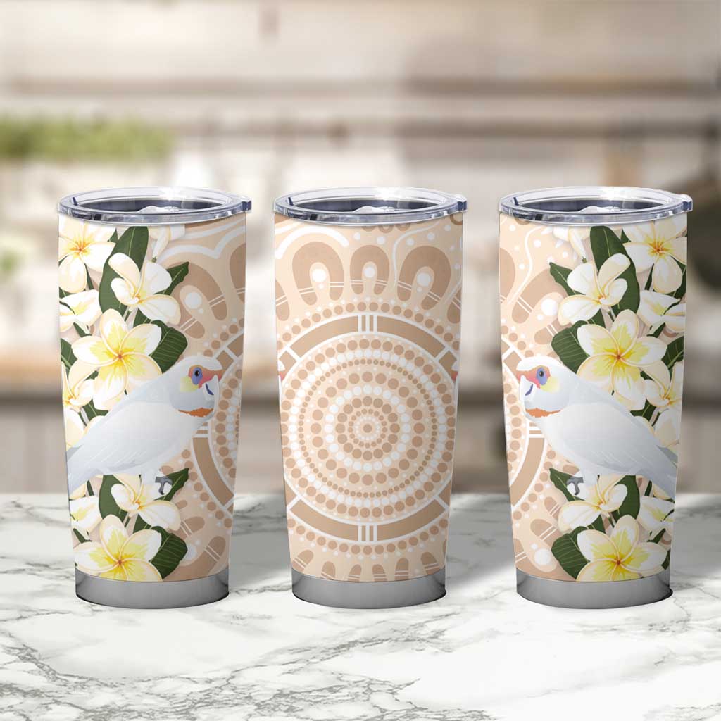 Australia Long-billed Corella Tumbler Cup Cacatua Tenuirostris Plumeria Aboriginal Art - Aussie Hoodie