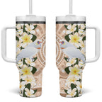 Australia Long-billed Corella Tumbler With Handle Cacatua Tenuirostris Plumeria Aboriginal Art - Aussie Hoodie