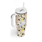 Australia Long-billed Corella Tumbler With Handle Cacatua Tenuirostris Plumeria Aboriginal Art - Aussie Hoodie