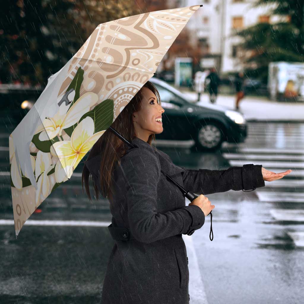 Australia Long-billed Corella Umbrella Cacatua Tenuirostris Plumeria Aboriginal Art - Aussie Hoodie