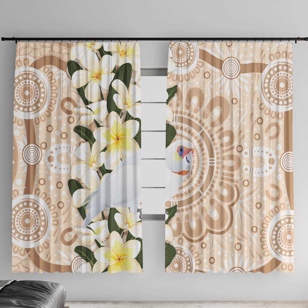 Australia Long-billed Corella Window Curtain Cacatua Tenuirostris Plumeria Aboriginal Art - Aussie Hoodie