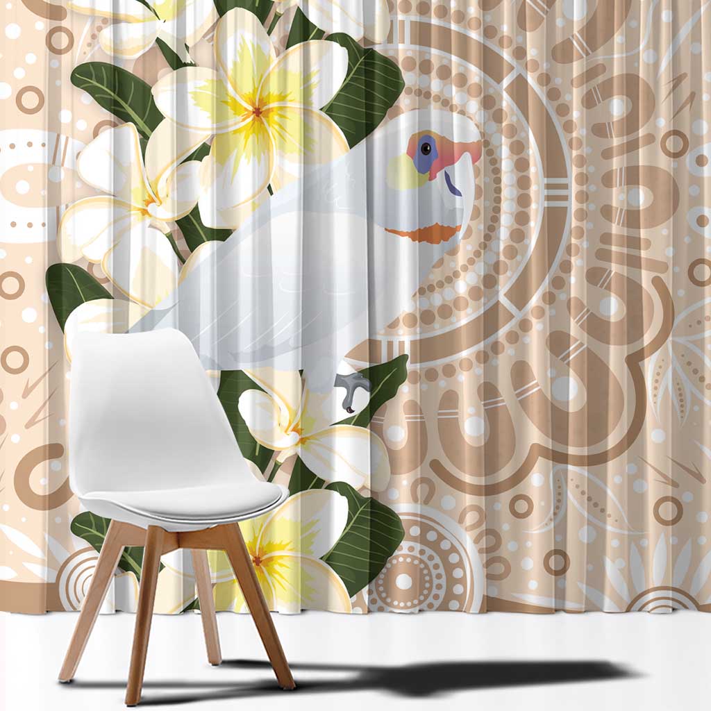 Australia Long-billed Corella Window Curtain Cacatua Tenuirostris Plumeria Aboriginal Art - Aussie Hoodie