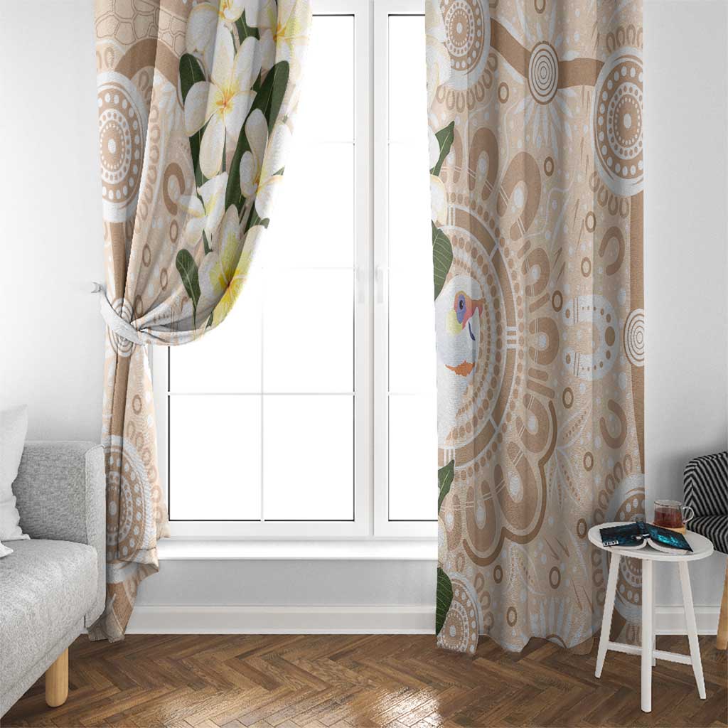 Australia Long-billed Corella Window Curtain Cacatua Tenuirostris Plumeria Aboriginal Art - Aussie Hoodie