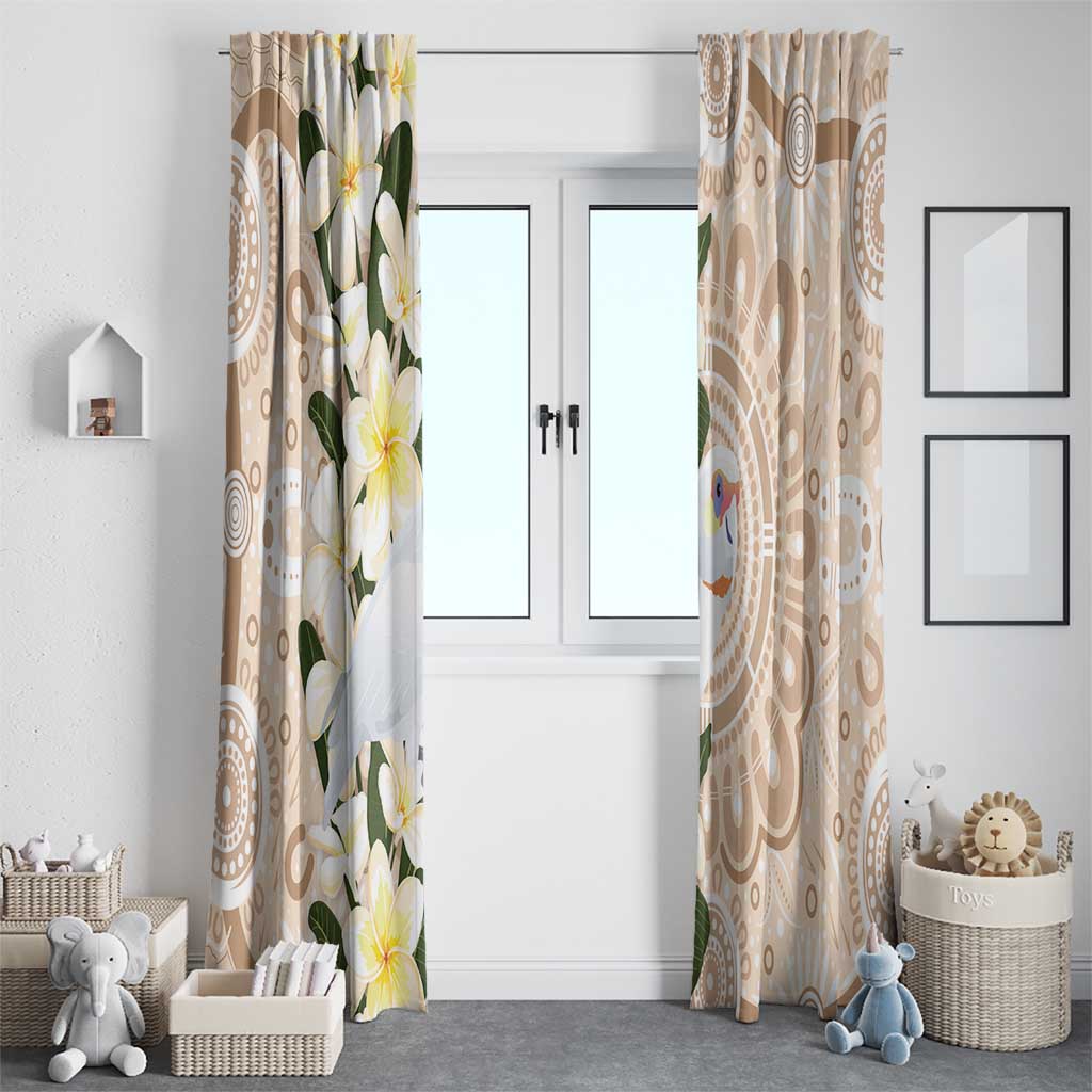 Australia Long-billed Corella Window Curtain Cacatua Tenuirostris Plumeria Aboriginal Art - Aussie Hoodie