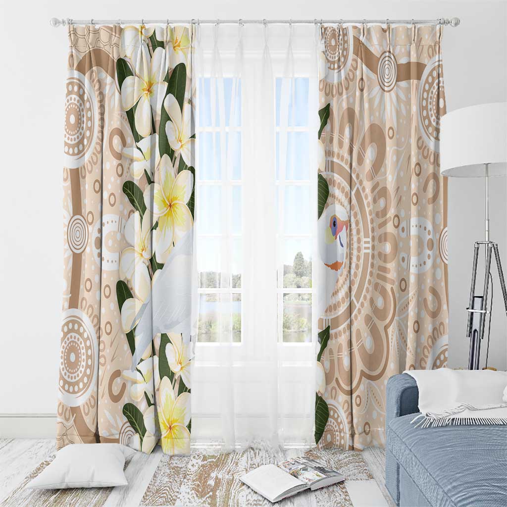 Australia Long-billed Corella Window Curtain Cacatua Tenuirostris Plumeria Aboriginal Art - Aussie Hoodie