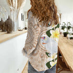 Australia Long-billed Corella Women Casual Shirt Cacatua Tenuirostris Plumeria Aboriginal Art - Aussie Hoodie