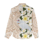 Australia Long-billed Corella Women Casual Shirt Cacatua Tenuirostris Plumeria Aboriginal Art - Aussie Hoodie