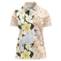 Australia Long-billed Corella Women Polo Shirt Cacatua Tenuirostris Plumeria Aboriginal Art - Aussie Hoodie