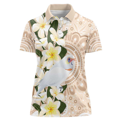 Australia Long-billed Corella Women Polo Shirt Cacatua Tenuirostris Plumeria Aboriginal Art - Aussie Hoodie
