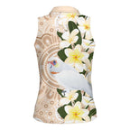 Australia Long-billed Corella Women Sleeveless Polo Shirt Cacatua Tenuirostris Plumeria Aboriginal Art - Aussie Hoodie