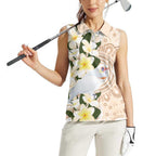 Australia Long-billed Corella Women Sleeveless Polo Shirt Cacatua Tenuirostris Plumeria Aboriginal Art - Aussie Hoodie