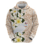 Australia Long-billed Corella Zip Hoodie Cacatua Tenuirostris Plumeria Aboriginal Art - Aussie Hoodie