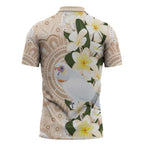 Australia Long-billed Corella Zipper Polo Shirt Cacatua Tenuirostris Plumeria Aboriginal Art - Aussie Hoodie