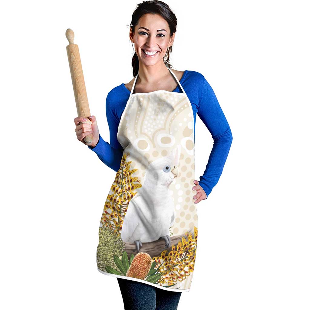 Australia Little Corella Apron Cacatua Sanguinea Western Grevillea Aboriginal Art - Aussie Hoodie