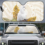 Australia Little Corella Auto Sun Shade Cacatua Sanguinea Western Grevillea Aboriginal Art - Aussie Hoodie