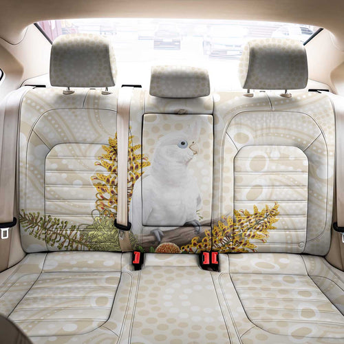 Australia Little Corella Back Car Seat Cover Cacatua Sanguinea Western Grevillea Aboriginal Art - Aussie Hoodie