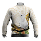 Australia Little Corella Baseball Jacket Cacatua Sanguinea Western Grevillea Aboriginal Art - Aussie Hoodie