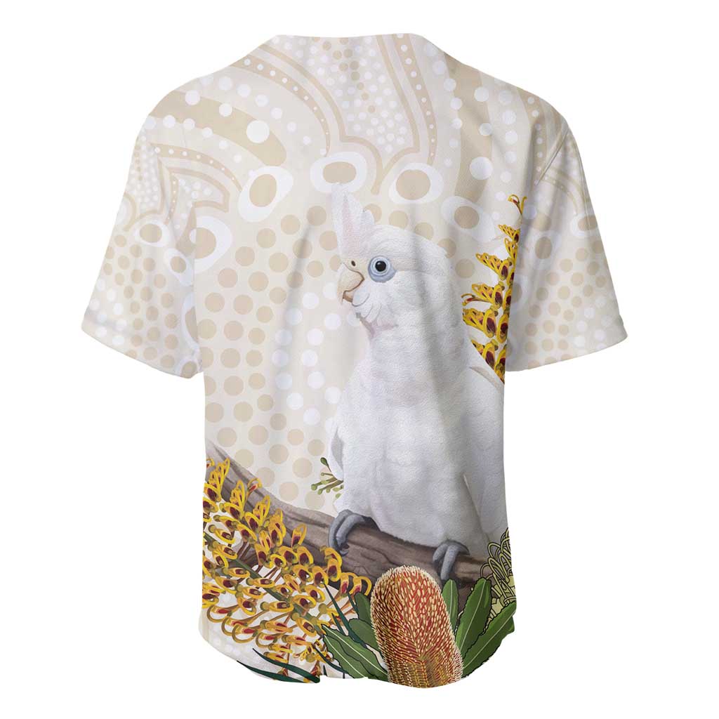 Australia Little Corella Baseball Jersey Cacatua Sanguinea Western Grevillea Aboriginal Art - Aussie Hoodie