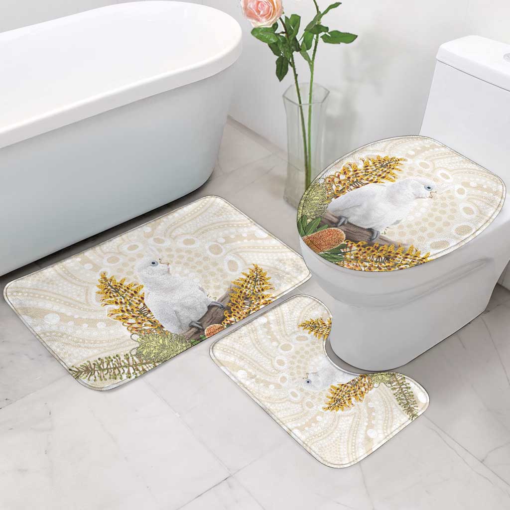 Australia Little Corella Bathroom Set Cacatua Sanguinea Western Grevillea Aboriginal Art - Aussie Hoodie